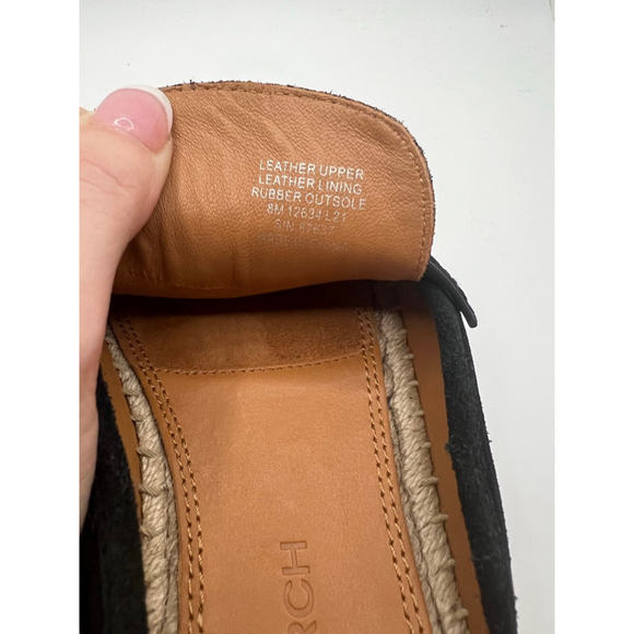 Women's Tory Burch Black Suede Seaside Espadrille Mules 8 Read Description - Picture 7 of 7